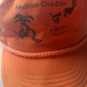 Vintage Orange Coca-Cola Nantucket Snapback Hat Worn Look, Used Worn Rare